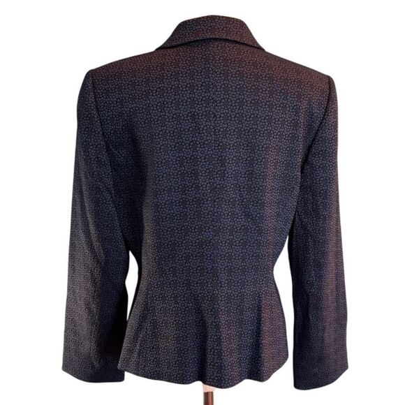 TAHARI Arthur S. Levine Blazer Jacket Fully Lined Blue Abstract Floral 10 Petite - Picture 3 of 8